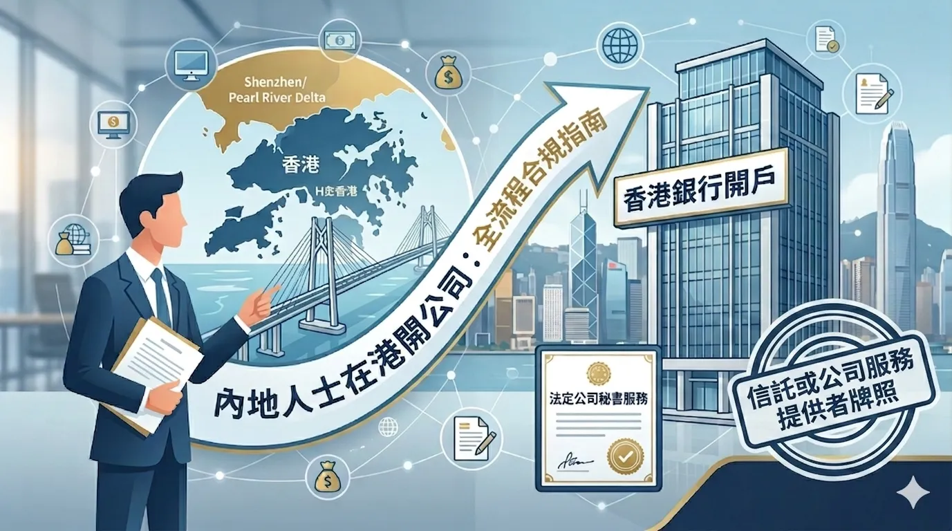 內地人如何在香港開公司？拆解銀行開戶、TCSP 秘書服務及合規維護難點