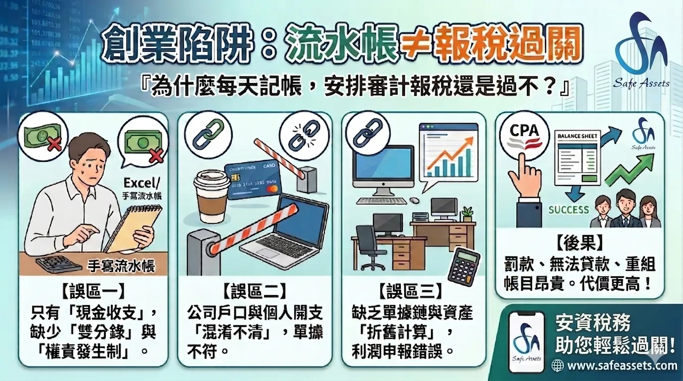 創業者常見誤區：每天記流水帳，為什麼報稅、安排審計還是過不了關？